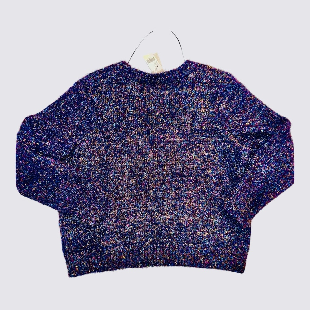 NWT LANE BRYANT Multicolor Metallic Sweater with Sparkly Buttons - 18/20 - Picture 2 of 5